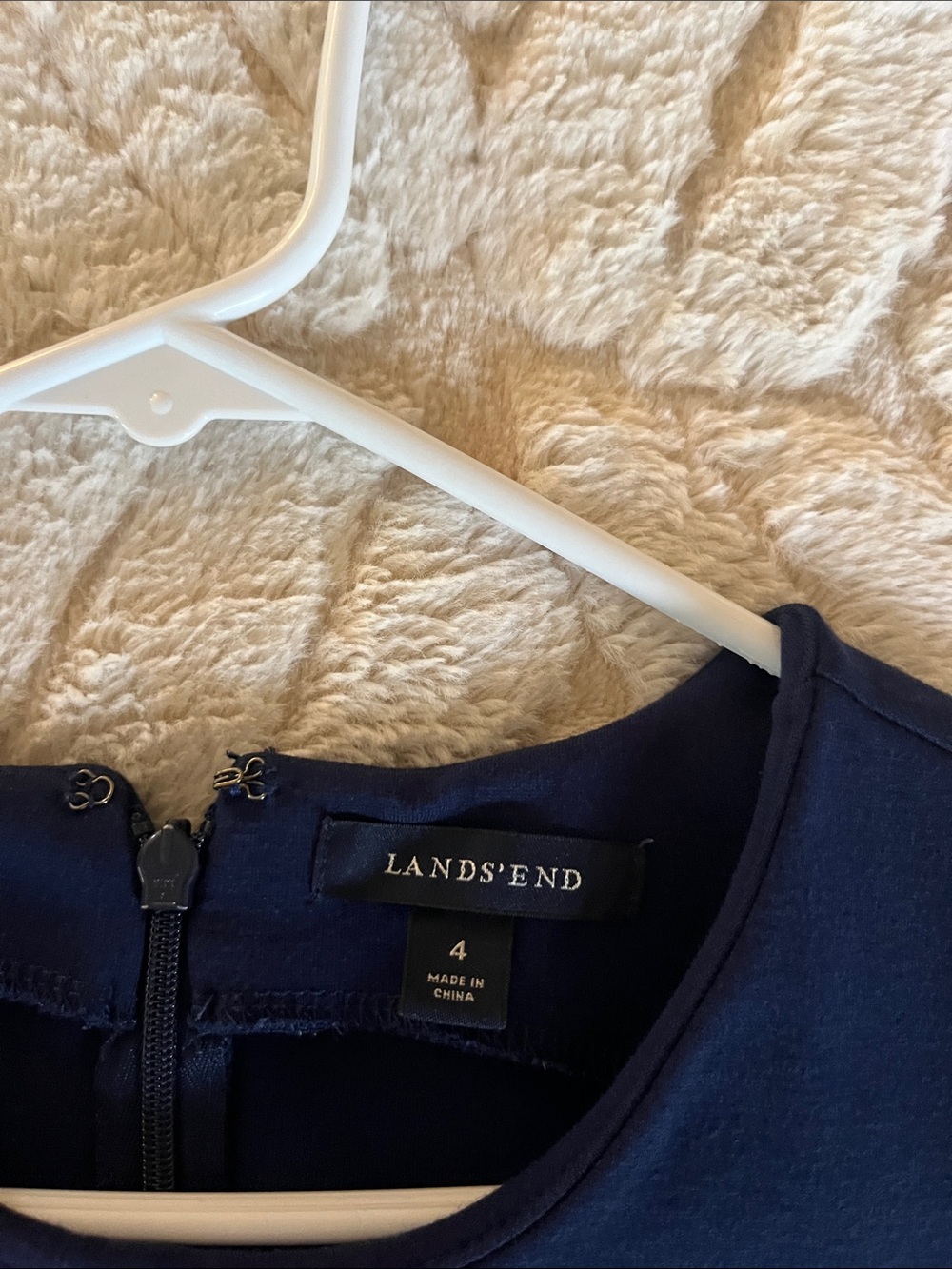 Lands' End Navy Sleeveless Fit-and-Flare Midi Dress - Picture 2 of 2